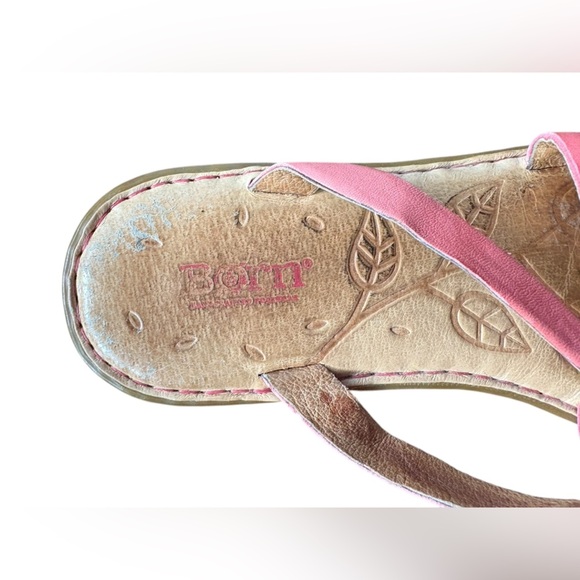 Born women’s Kallan raspberry pink leather Flat Sandal Size 8M preloved - Picture 4 of 9
